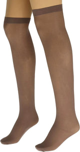 6 Pairs - Sheer Socks for Women over the Knee Length with Reinforced Base Sheer Nylon Stocking