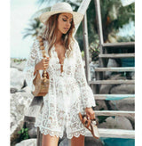 Lace Bathing Suit Cover up Boho Beach Women Maxi Bikini Sundress Dress Summer US