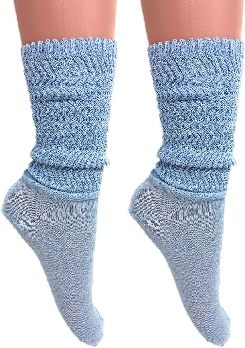 1 Pair - Cotton Lightweight Slouch Socks for Women Extra Thin Slouchy Scrunch Socks