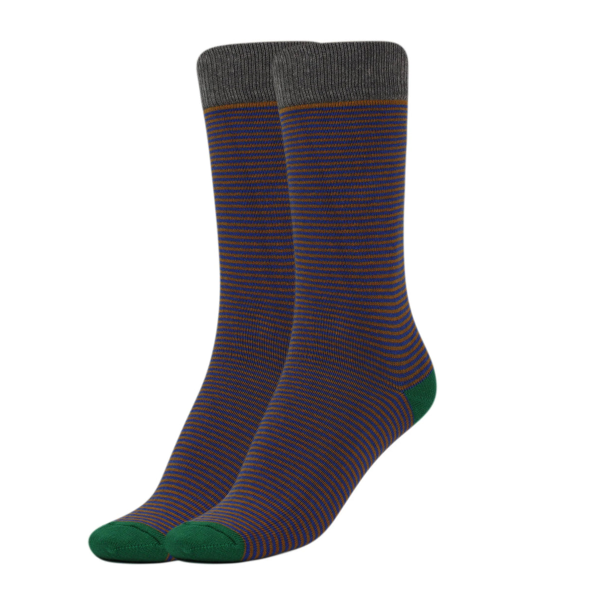 1 Pair - Cotton Crew Socks with Stripe Patterned Casual Socks