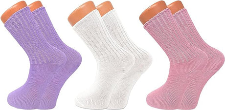 3 Pairs - Loose Fitting Crew Socks for Women Acrylic Soft Sleep Socks