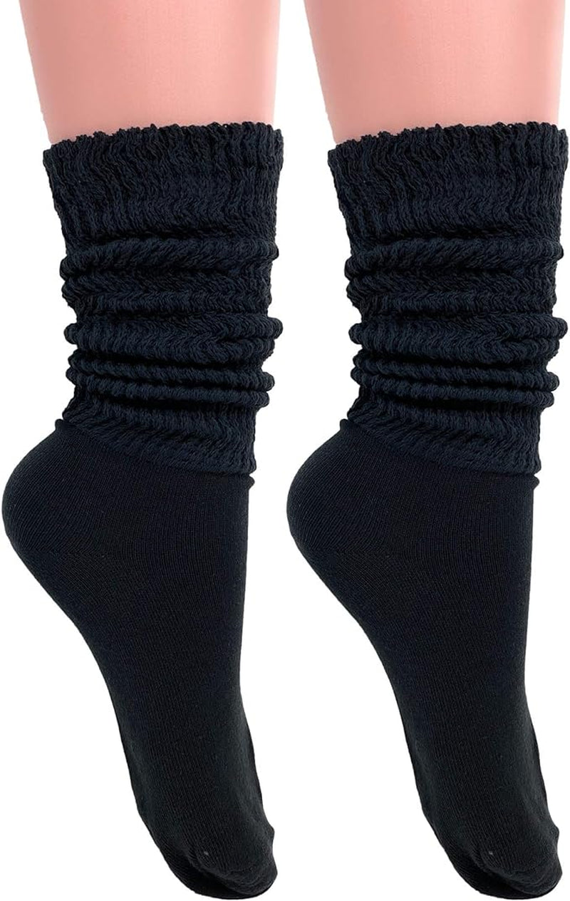 1 Pair - Cotton Lightweight Slouch Socks for Women Extra Thin Slouchy Scrunch Socks