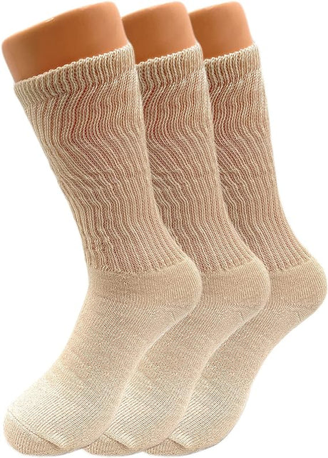 3 Pairs - Mid Calf Cotton Crew Socks for Women Casual Novelty Socks