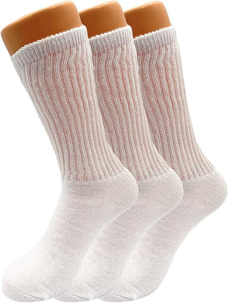 3 Pairs - Mid Calf Cotton Crew Socks for Women Casual Novelty Socks