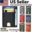 Mens Leather Slim Wallet Credit Card Holder RFID Blocking Pocket ID Money PU USA