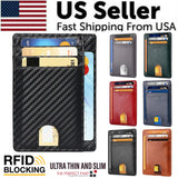 Mens Leather Slim Wallet Credit Card Holder RFID Blocking Pocket ID Money PU USA