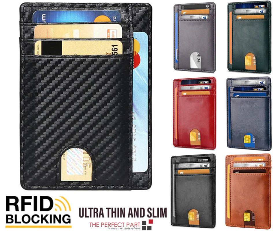 Mens Leather Slim Wallet Credit Card Holder RFID Blocking Pocket ID Money PU USA