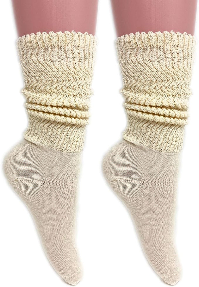 1 Pair - Cotton Lightweight Slouch Socks for Women Extra Thin Slouchy Scrunch Socks