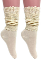 1 Pair - Cotton Lightweight Slouch Socks for Women Extra Thin Slouchy Scrunch Socks