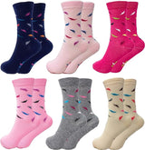 6 Pairs - Luxury Combed Cotton Crew Socks for Women Colorful Casual Socks