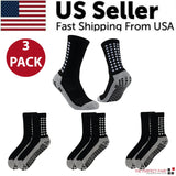 3 Pair Sport Socks anti Slip W/ Grip Soccer Men Football Basketball Sock Premium