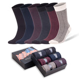 6 Pairs - Bamboo Dress Socks for Men Bamboo Fiber Business Trouser Socks with Gift Box