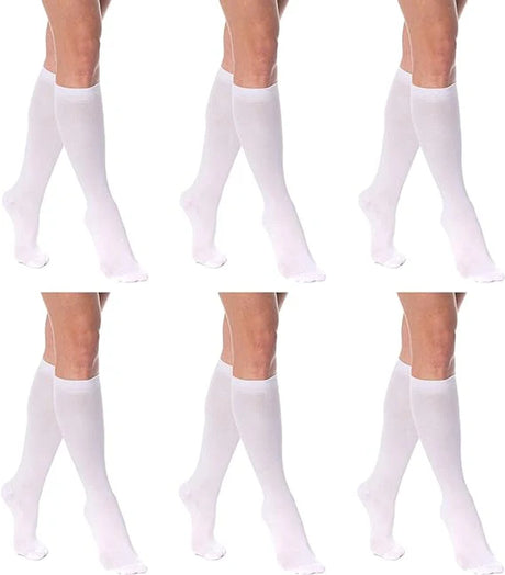 3 Pairs - Women'S Knee High Socks Combed Cotton over the Calf Long Socks