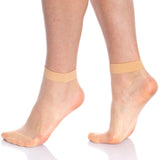 10 Pairs - Sheer Ankle Socks for Women 15 Denier Silk Transparent Short Summer Nylon Ankle Socks