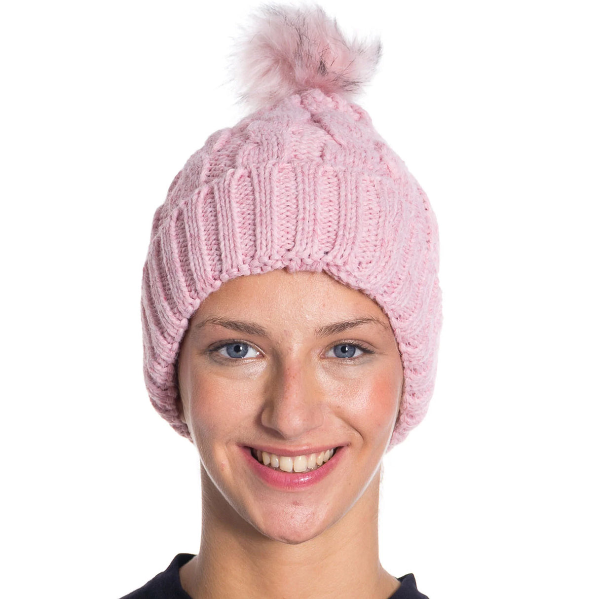 1 Pack - Winter Knitted Slouch Beanie Hat with Pom Pom for Women Winter Hat Beanie