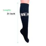 1 Pair - Cotton Knee High Knitted Socks for Women Novelty Knee Socks