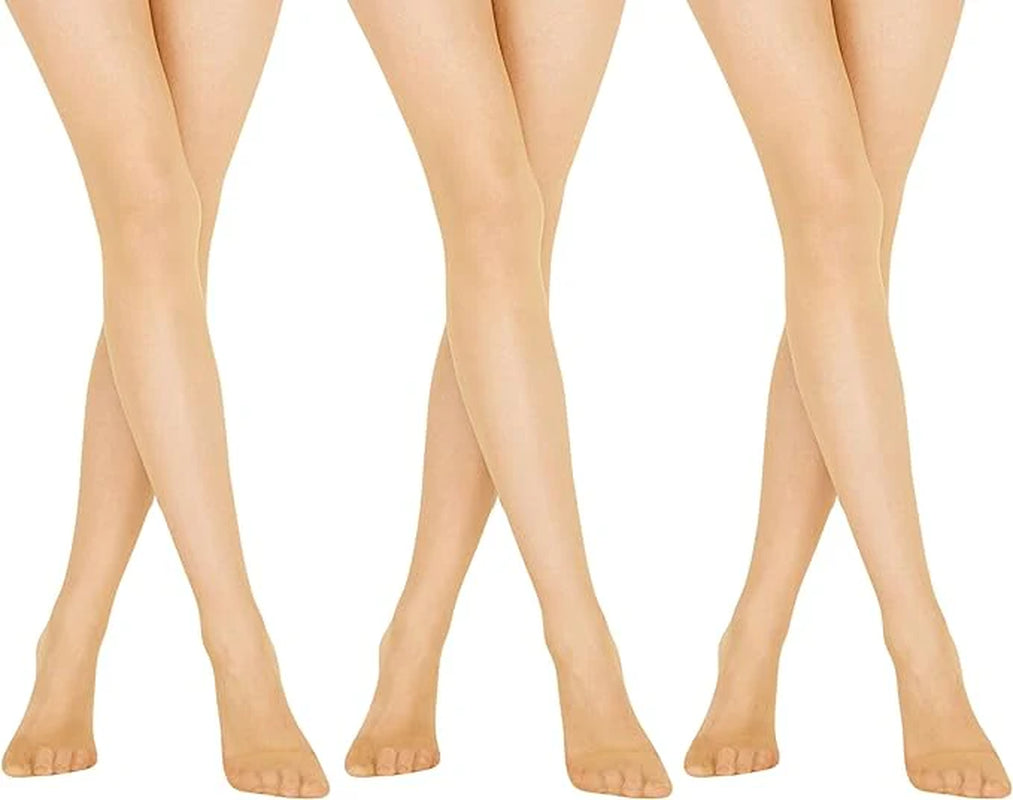 3 Pairs - Pantyhose for Women Thin Nylon Sheer Pantyhose Stockings Tights with Control Top 20D