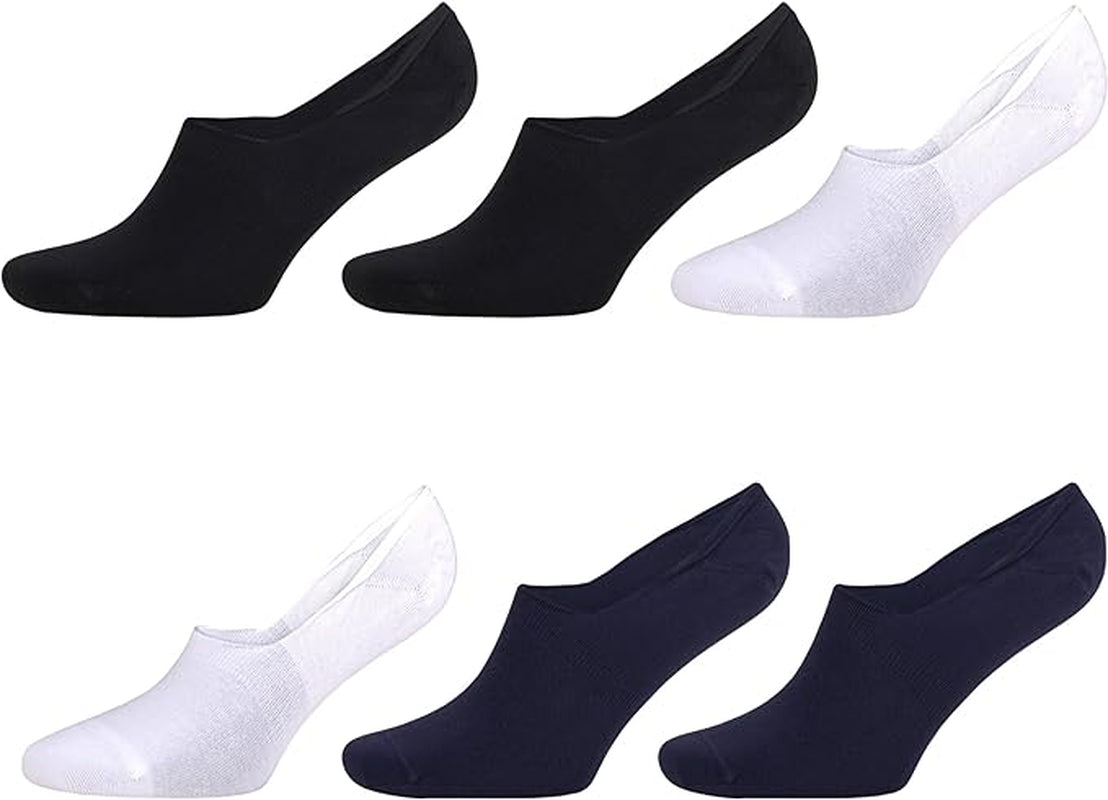 6 Pairs - No Show Invisible Socks for Men Bamboo Men Socks Shoe Size 8-11.5