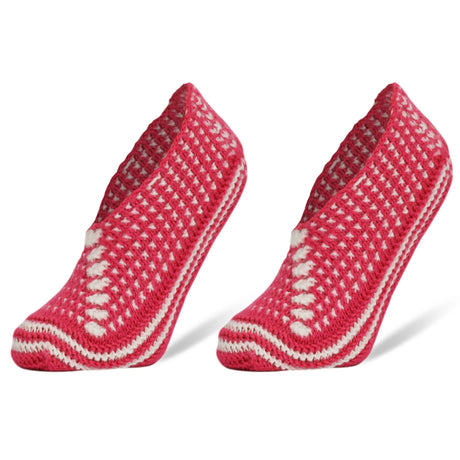 1 Pair - Crochet Hand Knit Slippers for Women Vintage Slipper Socks Shoe Size 5-7