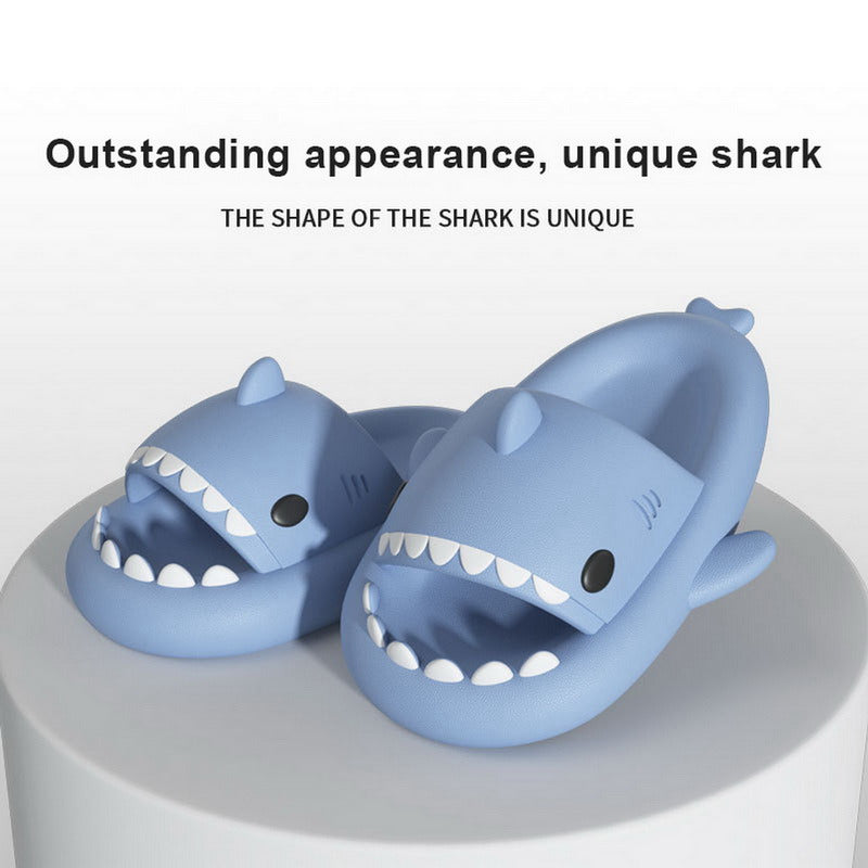 Summer Women Shark Slippers Men Eva Solid Color Slides Adults Fashion Thick Soles Flip Flops Couples Outdoor Non-Slip Sandals