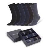 6 Pairs - Bamboo Dress Socks for Men Bamboo Fiber Business Trouser Socks with Gift Box