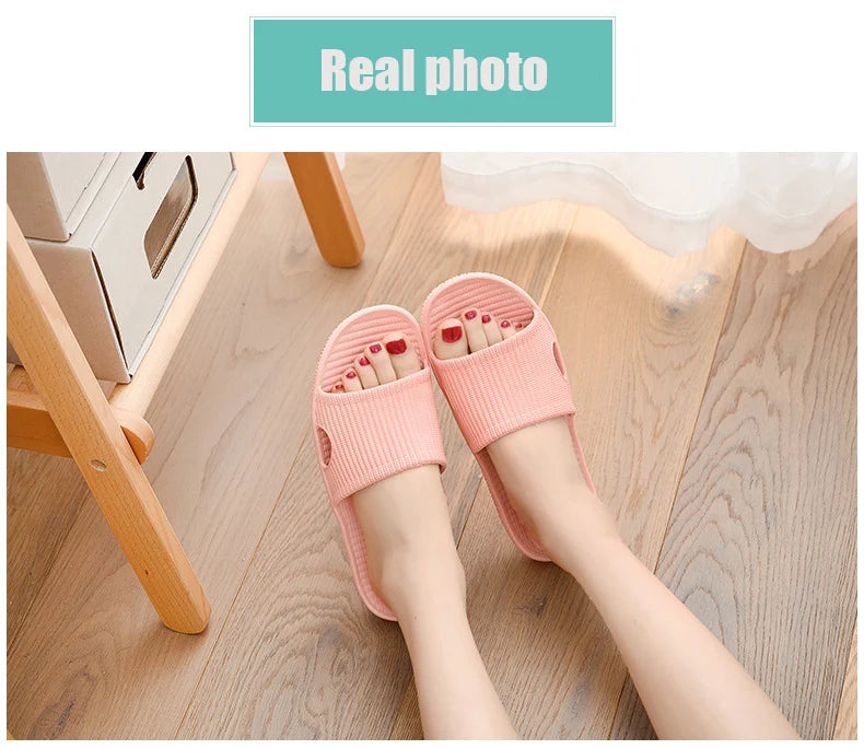 Summer Women Floor Flat Shoes Couple Indoor Eva Flip Flops Female Non-slip Bathroom Home Slippers Zapatillas De Hombre