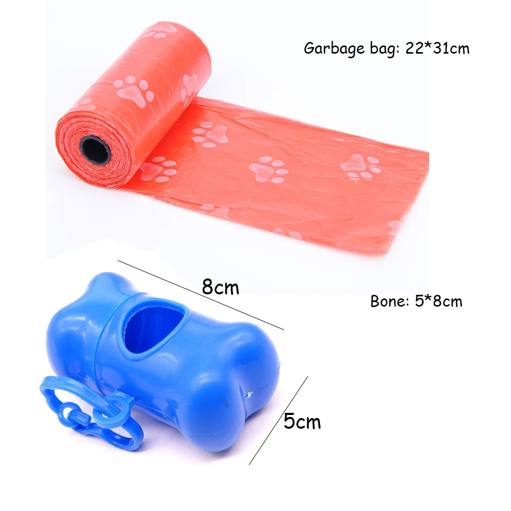 21 pcs Degradable Pet Dog Waste Poop Bag With Printing Doggy Bag Degradable Pet Waste Clean Poop Bags Dog Up Clean Bag Dispenser