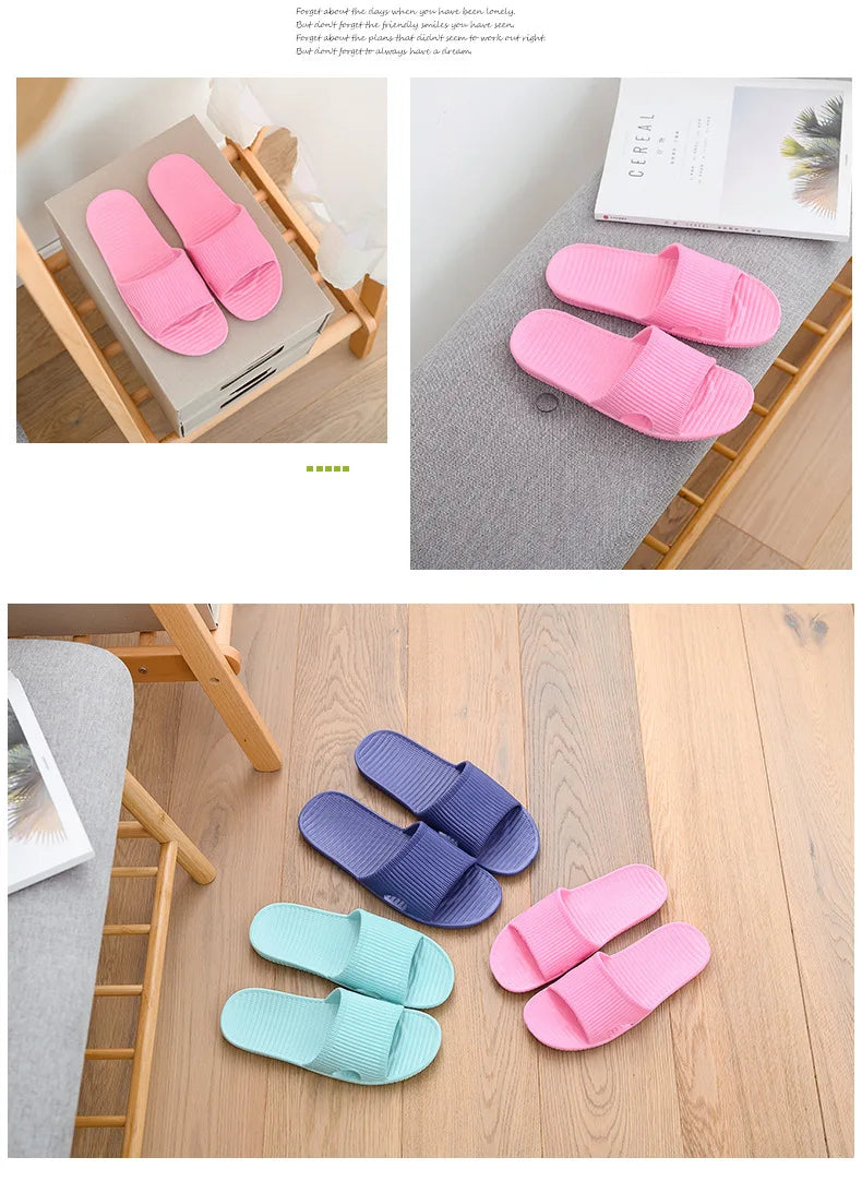 Summer Women Floor Flat Shoes Couple Indoor Eva Flip Flops Female Non-slip Bathroom Home Slippers Zapatillas De Hombre