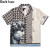 Dark Icon Printed Polo Shirt Men Summer Streetwear Men's Shirts Hawaiian Shirts Man