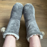 Womens Home Slipper Boots Winter Warm Fuzzy Indoor Fur Ball Contton Plush Non Slip Grip Fluffy Female Floor Shoes Flat Ladies