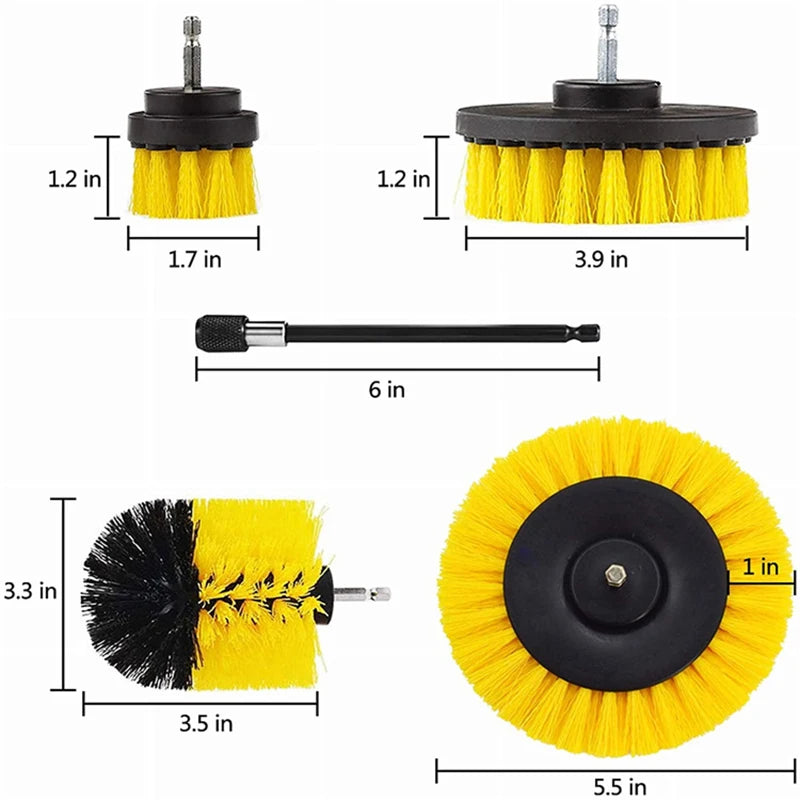 22 /3Pcs Electric Drill-Brush Kit Power Scrubber Brush For Carpet Bathroom Surface Tub Furniture Shower Tile Tires Cleaning Tool