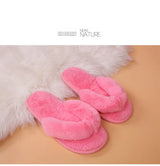 Warm Fluffy Slippers Women Cozy Faux Fur Cross Indoor Floor Slides Flat Soft Furry Shoes Ladies Female Celebrities Flip Flops