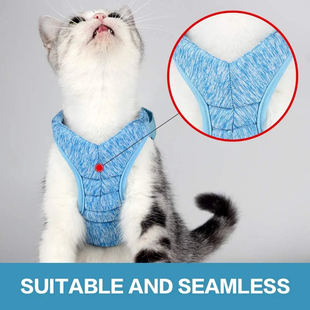 Adjustable Anti-Escape Small Cat Belt Kitten Harness Light Breathable Soft Pet Vest Wiring Harness Traction Belt Kitten Walking