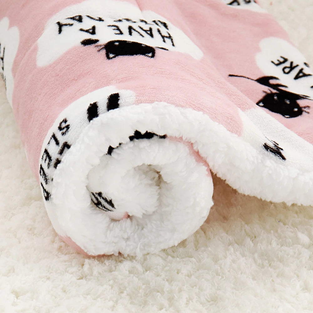 Winter Pet Dog Bed Mat Soft Fleece Puppy Cat Blanket Dog Mattress Beds Warm Sleeping Cushion Kennel For Small Medium Large Dogs