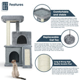 Domestic Delivery Big Cat Tree Tower Condo Furniture Scratch Post Cat Jumping Toy with Ladder for Kittens Pet House Play