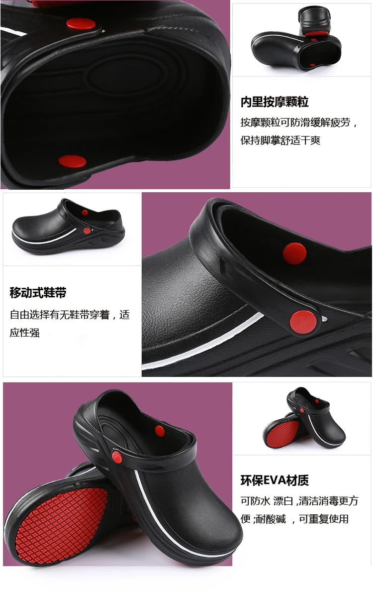 Jumpmore Waterproof Men Eva Slippers Unisex Professional Non-slip Chef Shoes Non-slip Hotel Working Shoes Size 36-45