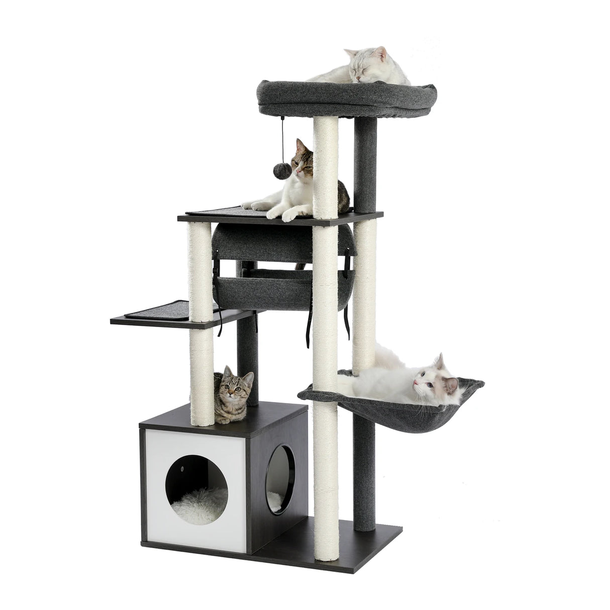 Domestic Delivery Big Cat Tree Tower Condo Furniture Scratch Post Cat Jumping Toy with Ladder for Kittens Pet House Play