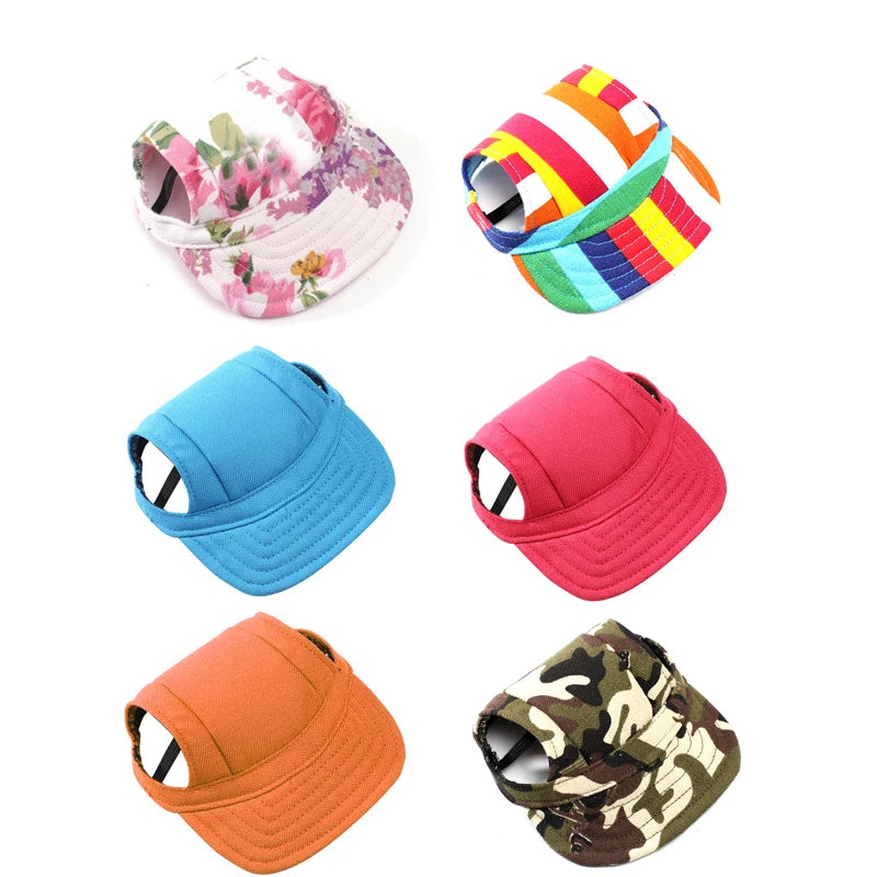 Summer Pet Dog Hat Cap Outdoor Dog Baseball Cap Canvas Small Cat Dog Sunscreen Accessories