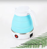 saengQ Travel Household Folding Kettle Silicone304 Stainless Steel  Portable Kettle Compression Foldable Leakproof 600ml