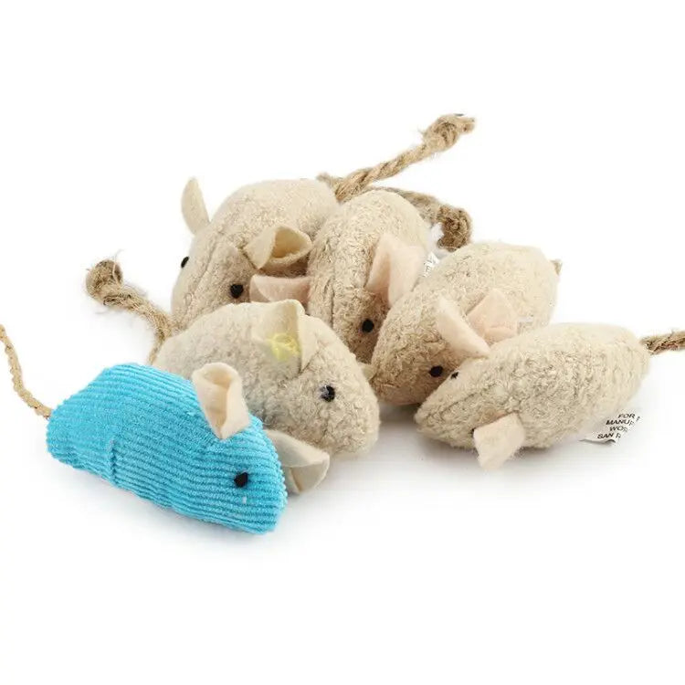 6pcs Mix Pet Toy Catnip Mice Cats Toys Fun Plush Mouse Cat Toy For Kitten