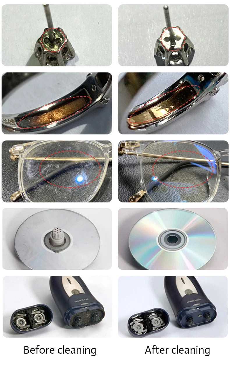 Ultrasonic Cleaner 30/50W Sonicator Bath 40Khz Degas for Watches Contact Lens Glasses Denture Teeth Electric Makeup Razor