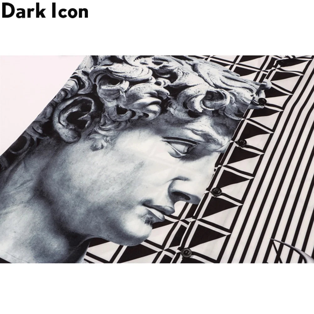 Dark Icon Printed Polo Shirt Men Summer Streetwear Men's Shirts Hawaiian Shirts Man