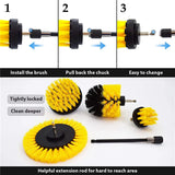 22 /3Pcs Electric Drill-Brush Kit Power Scrubber Brush For Carpet Bathroom Surface Tub Furniture Shower Tile Tires Cleaning Tool