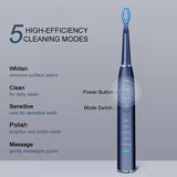 Seago Electric Sonic Toothbrush USB Rechargeable Adult 360 Days Long Battery Life IPX7 4 Replacement Heads Travel Box  SG-575