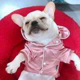 Soft Silk Dog Pajamas French Bulldog Pajamas Pet Coat Clothing For Small Dogs Summer Pet Clothes Shih Tzu Puppy Cat Shir