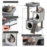 Domestic Delivery Big Cat Tree Tower Condo Furniture Scratch Post Cat Jumping Toy with Ladder for Kittens Pet House Play