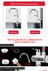 saengQ Electric Water Heater 220V Kitchen Faucet Tankless Instant Heating Water Tap Flowing Heated Mixer Digital Display