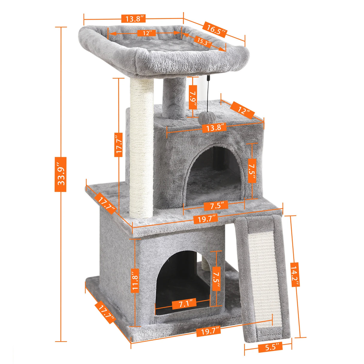 Domestic Delivery Big Cat Tree Tower Condo Furniture Scratch Post Cat Jumping Toy with Ladder for Kittens Pet House Play