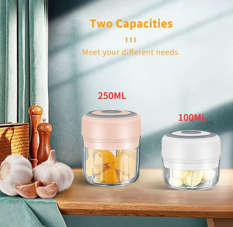 HiPiCok Meat Grinder Electric Garlic Crusher Food Chopper Mini Garlic Press Vegetable Chopper Masher Machine USB Kitchen Gadgets