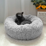 New Warm Dog Cat Bed Round Long Plush Cat's House Cave Pet Kitten Cushion Basket Sleepping Mat for Cats Small Dog Chihuahua Nest